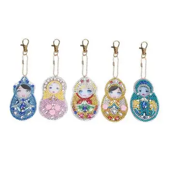 3-5 ks Motýľ 5D DIY Diamond maľované keychain deti taška prívesok reťazca Žena, Dievča Šperky Keyring Vianočný Darček