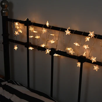 1.2 m 8 LED Star String Svetlá Rozprávkových Svetiel Svadobné, Vianočné Dekorácie, Ligotať sa Lampa Batérie Pracovať Led Svetlá Dekorácie
