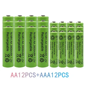 1.2 V, AA 3800mAh NI-MH Dobíjacie Batérie+AAA batérie 3000 mAh Rechageable batérie NI-MH 1.2 V AAA batérie