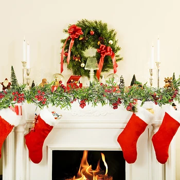 1,5 m Vianočné Dekorácie Umelé Girlandy Berry Pinecone Viniča Ivy pre Navidad Svadobné Domov Záhrada Dekor Závesné Ratanové Reťazec