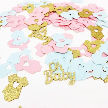 100ks, Ružové a Modré Zlato Dieťa Stopu Koruny Konfety Baby Sprcha Rodovej Odhaliť Dekorácie Candy Prospech Box DIY Dodávky