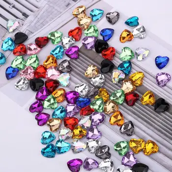 10pcs 14 mm Srdci Crystal Voľné Korálky Sklenené Prívesky Dištančné DIY Jemnou Tvárou Multicolor Kúzlo, Šperky, Doplnky, Rakúsko