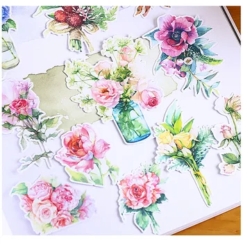 15pcs Tvorivé kawaii self-made kvety nálepiek krásne nálepky /dekoračné nálepky /DIY plavidlá, fotoalbumy