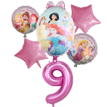 1set Disney Päť princeznej hélium balóniky Baby sprcha narodeninovej party dekorácie deti hračky pre dievča, darček