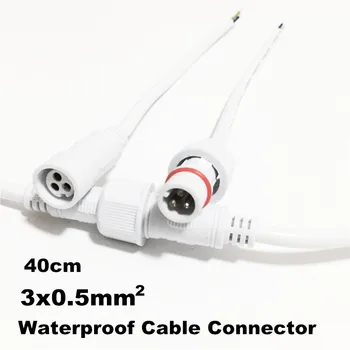 2 Páry Muž Žena Plug White & Black Vodotesný LED Konektor S IP68 20 cm 0.5(mm2) Kábel Pre LED Pásy, Osvetlenie