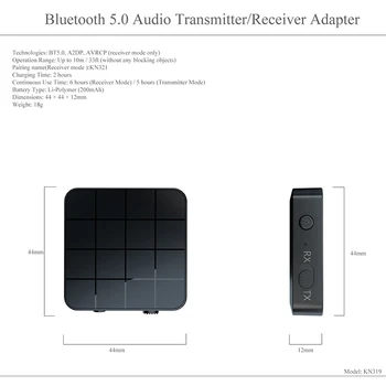 2 V 1, Bluetooth 5.0 Vysielač, Prijímač Skutočný Stereo Bluetooth Bezdrôtovým Audio Adaptér 3,5 MM AUX Pre Domáce TV MP3 PC