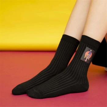2020 Ženy, Mäkké Bavlnené Thermoprint Ponožky Priedušná Dezodorant Roztomilý Horúce Lisovanie Cartoon Módne Stručný Wild Trend Pohybu Ponožka