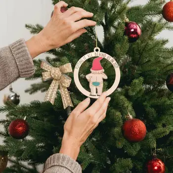 2022 Vianočné Drevené Prívesky Vianočný Strom Kolo Baubles Značky Vianočné Gule Dekorácie DIY Ozdoby Plochy Dekor Nový Rok