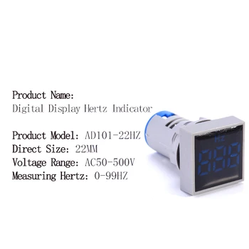 22 mm Ochranný Film 0-99 Hz Rozsah Merania Digitálny Displej Elektriny Hz Frekvencia meter Štvorcový Kolo Indikátor Signálu