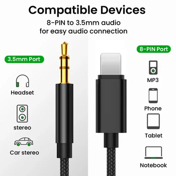 3,5 mm Slúchadlá Adaptér pre iPhone 12 11 Pro MAX Aux 3,5 mm Jack Aux Auto Reproduktorový Kábel Adaptér Príslušenstvo Audio Splitter Kábel