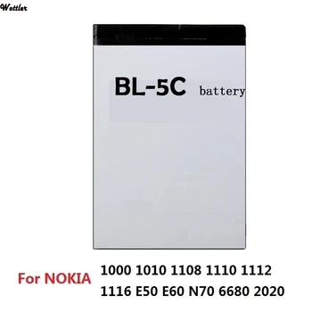 3,7 V 1020mAh BL-5C Li-ion Batéria Nokia 1000 1010 1108 1110 1112 1116 E50 E60 N70 6680 2020 BL5C BL 5C