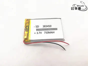 3.7 V,750mAH,383450 PLIB; polymer lithium ion / Li-ion batéria pre GPS,mp3,mp4,mp5,dvd