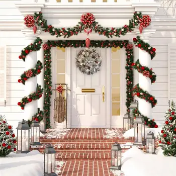35 cm Vianočný Veniec Umelý Snowflake Garland Visí Ozdoby Predné Dvere Dekorácie na Stene Veselé Vianoce Strom Veniec
