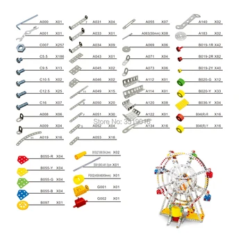 3D Montáž Ruské koleso Budovy Puzzle Kovový Model Súpravy s kovovými Nosníkmi a skrutky Svetlo & Hudba Konštrukcia Hrať Nastaviť