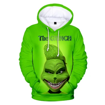 3D Zelená Grinch Hoodies Muži Ženy Mikina Módne Kapucňou Jar Jeseň Bežné Harajuku Hip Hop, Chlapci, Dievčatá, Pulóvre Nadrozmerné