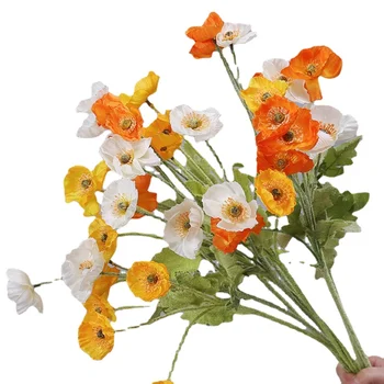 5 Hláv Umelé Kvety Hodváb Daisy Chryzantéma Maku DIY Darčeky Falošné Rastliny Príslušenstvo pre Svadobné Záhrada Domáce Dekorácie