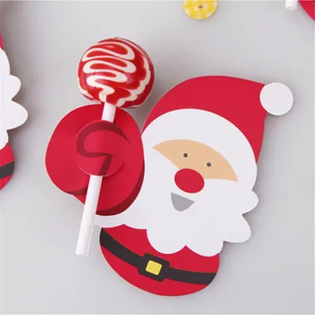 50Pcs Cartoon Santa Claus Papier Lízatko Karty DIY Darčekový Balíček Decor Vianočné Darčeky, Vianočné Dekorácie pre Deti 2020 Navidad