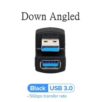 5Gbps Up & Down 180 Stupňov Šikmého USB 3.0 USB2.0 Adaptér mužmi A Rozšírenie Konektor Práce pre LTE adaptér power bank