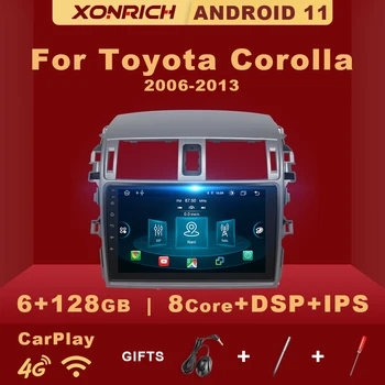 6GB+128 GB Android 11 Auta Multimediálny Prehrávač Pre Toyota Corolla E140 E150 2006-2013 Rádio GPS Navigácie Carplay 4G Wifi DSP RDS