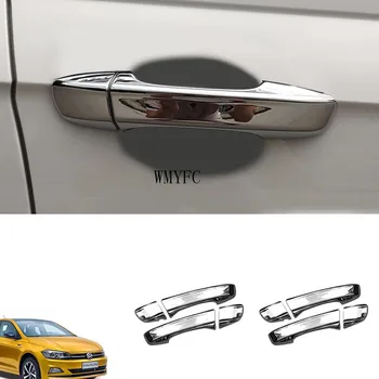 ABS Chrome Dvere Auta Vytiahnuť Doorknob Chytiť Rukoväť Kryt Výbava vhodné Pre VW, Volkswagen Polo 2019 2020 2021