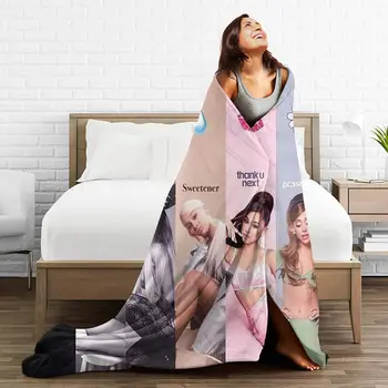 Ariana Grande Koláž Deka Gauč Kryt Fleece Dekorácie Módne Multifunkčné Mäkké Hodiť Prikrývky na Gauč Auto prehoz cez posteľ