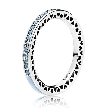 Autentické 925 Sterling Silver Ring Žiarivé Srdce Krúžok S Farebnými Smalt Pre Ženy Darček k Narodeninám pandora Šperkov