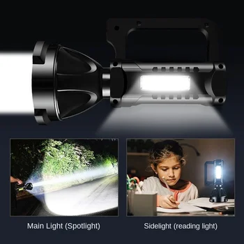 Baterka Silné Svetlo Nabíjateľná Outdoor Ultra-svetlý Long-range Prenosný Reflektor s Poklad Funkcia Prietrž Lampa