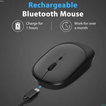 Bezdrôtová Myš pre MacBook PC, iPad Počítač Nabíjateľná Dual Režimy Bluetooth+USB Mous,Ergonomické Tichý Wireless Mouse