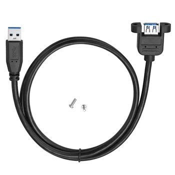 Bochara USB 3.0 Predlžovací Kábel Mužov a Žien Dual Tienené(Fólie+Opletené) So Skrutkou Panel Mount 30 cm, 60 cm 1m 1,5 m 3 m