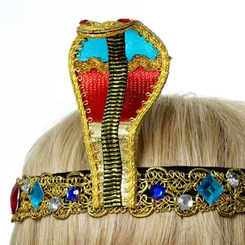 Cosplay Kostým Halloween Kleopatra Golden Headdress Lesklé Faux Diamond Had-Tvar pokrývku hlavy reasure Kráľovná Strany Vlasy Accessorie