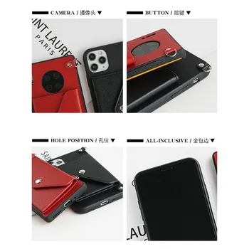 Crossbody Peňaženky Karty kabelky Telefón puzdro Pre iPhone 11 12 13 mini Pro Max 7 8 Plus XR XS Max PU Kožené Dlhým reťazcom taška cez Rameno