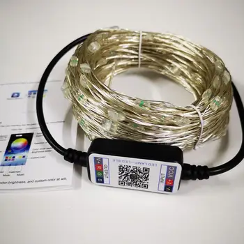 Dropshipping String Svetlo Vysoký Jas RGB ABS Bluetooth-kompatibilné LED Víla Lampa na Vianoce