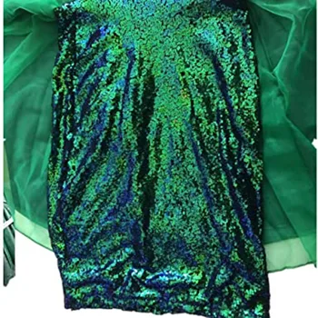Dámske Dospelých Flitrami Dlhý Chvost Sukne Strany Maxi Šaty s Asymetrickým Ôk Panelu Halloween Cosplay Kostým Panel Sequin Sukne
