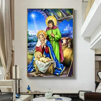 Farebné Obrázok Umenie Narodenia Ježiša Plátno na Maľovanie na Stenu Umenie Plagáty Tlačí na Steny v Obývacej Izbe Obrázok Domov Cuadros Dekor