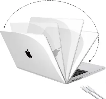 Fit MacBook Pro 16-palcové Prípade 2021 A2485 M1 Pro / M1 Max Chip&Touch ID,Crystal Clear PC Hard Shell Kryt Klávesnice & Obrazovky film