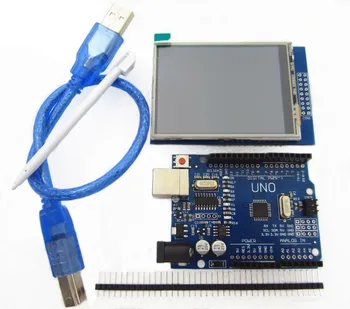 HAILANGNIAO 2.8 HX8347i palcový TFT LCD Dotykový Displej Modul + Uno r3 Vývoj Doska Kompatibilné UNO R3 + USB Kábel