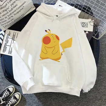 Jeseň S Kapucňou, Pokémon Pikachu Ženy Anime Poleron Kawaii Oblečenie Cartoon Kapucňou Zábavné Vytlačiť Teplá Bavlnená Pulóvre, Mikiny