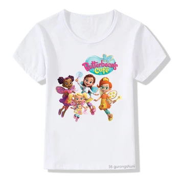 Kawaii dievčatá t-shirt cartoon Butterbean je Kaviareň grafické tlače detské tričko lete Harajuku dievča šaty bielo ružové tričko top