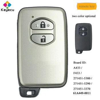 KEYECU Smart Remote Kľúč S 2 Tlačidlami pre Toyota IQ Vitz Ractis Aqua Corolla Želanie Prius 271451-5300 5290 3370 A433 F433 0011