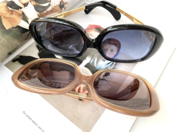 Klasická Veľká Rám dámske slnečné Okuliare Nadrozmerná Vintage Čierna Hnedá Okuliare Dámy Cestovanie Štýl UV400 Okuliare