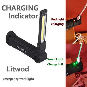 LED Baterka Magnet Pracovných KLASU Lampa Vstavaný USB Nabíjateľné Batérie 3 Spôsoby Núdzového Outdoor Camping, Rybárčenie Horák