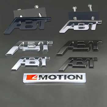 Listy Znak pre ABT 4MOTION Auto Prednej Mriežky Oka Odznak batožinového priestoru Blatník Strane Logo Nálepka pre Audi VW Veľké Malé Black Chrome