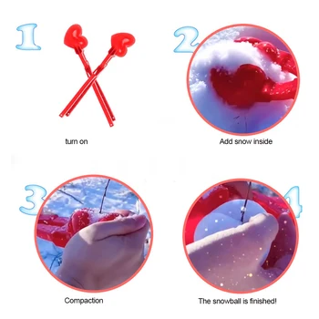 Láska Srdce snehová guľa Maker Nástroj Zimné Hrať Snow Hračky pre Deti, Dospelých, Vonkajší Loptu Snehu Bojuje