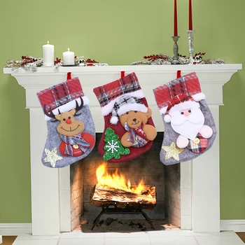 Malé Vianočné Pančuchy Santa Claus Jeleň Ponožky Deti Darčeky Candy Bag Vianočné Dekorácie pre Domov Vianočný Stromček Visí Ozdoby