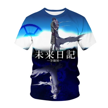Mirai Nikki 3D Tlač T-Shirt Budúcnosti Denník Streetwear Muži Ženy Nadrozmerné T Shirt Anime Dievča Tees Topy Unisex