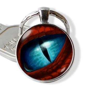 Mráz Dragon Eye Živice Keychain Dragon Šperky, Dragon Keyring Kúzlo Cabochon Sklenené Darčekové Dragon Kľúč Reťazca Krúžok