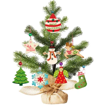 Multi Druhy Mini Tvorivé Vianočné Drevené Čip Prívesky Visí Darčeky, Ozdoby Na Vianočné Stromčeky Drevorezbárstvo Remesiel Dekorácie