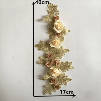 Móda Výšivky 3D Kvet Čipka na Výstrihu Textílie DIY Čipky a Tylu Čipky Golier Dekorácie, Šitie Šaty Príslušenstvo remeselníkov