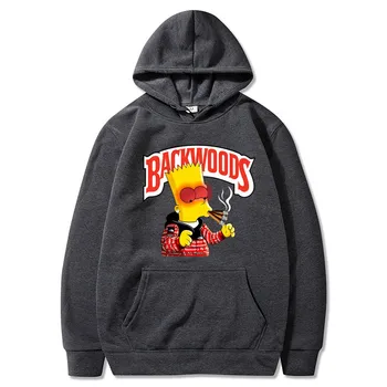 Módne značky Backwoods mužov a žien fleece S-Simpsonovci hoodie pribrala teplé športové oblečenie s kapucňou športové pánske