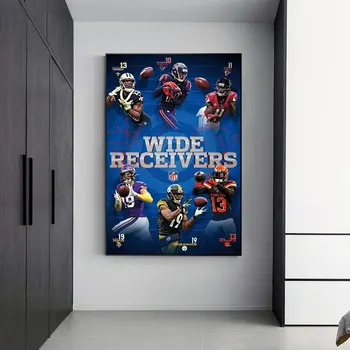 NFL American Football Player Plagát Akvarel Športové Plátno na Maľovanie nástenná maľba na Stenu Umenie Fotografie pre Izba Nordic Domáce Dekorácie